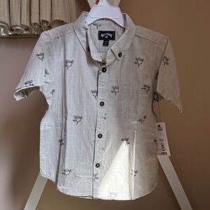 Billabong Kids' button-Up Shirt with Palm Print